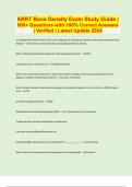 ARRT Bone Density Exam Study Guide &vert; 500&plus; Questions with 100&percnt; Correct Answers &vert; Verified &vert; Latest Update 2024 &vert; 64 Pages