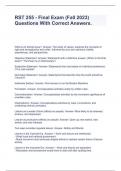 RST 255 - Final Exam &lpar;Fall 2023&rpar; Questions With Correct Answers&period;