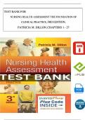 TEST BANK For Nursing Health Assessment The Foundation of Clinical Practice, 3rd Edition, Patricia M. Dillon, All Chapters 1 - 27, Complete Newest Version