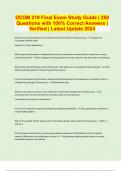 DCOM 219 Final Exam Study Guide &vert; 250 Questions with 100&percnt; Correct Answers &vert; Verified &vert; Latest Update 2024 &vert; 29 Pages