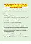 DCOM 142 FINAL EXAM &vert; 65 Questions with 100&percnt; Correct Answers &vert; Verified &vert; Latest Update 2024