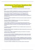 E-Commerce Final Exam Questions And Correct Solutions
