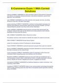 E-Commerce Exam 1 With Correct Solutions