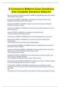 E-Commerce Midterm Exam Questions And Complete Solutions Rated A&plus;