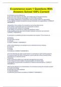 E-commerce exam 1 Questions With Answers Solved 100&percnt; Correct&excl;