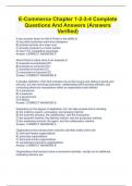 E-Commerce Chapter 1-2-3-4 Complete Questions And Answers &lpar;Answers Verified&rpar;