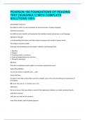 PEARSON 190 FOUNDATIONS OF READING TEST &lbrack;SUBAREA 1&rsqb; WITH COMPLETE SOLUTIONS 100&percnt; 