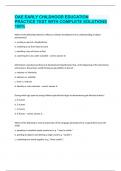 OAE EARLY CHILDHOOD EDUCATION PRACTICE TEST WITH COMPLETE SOLUTIONS 100&percnt;