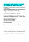 OAE 012 EARLY CHILDHOOD CONTENT WITH COMPLETE SOLUTIONS 100&percnt;
