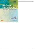 Practice of Nursing Research Appraisal Synthesis 7th Edition By Grove Burns - Test Bank