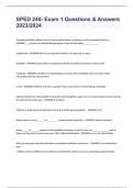 SPED 240- Exam 1 Questions & Answers 2023&sol;2024