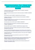 Telecommunications Test 1 Study Guide &vert;100&percnt; Correct Answers &vert;Guaranteed Success