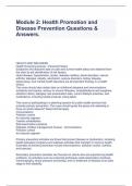 Module 2: Health Promotion and Disease Prevention Questions & Answers.