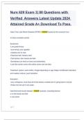Nurs 629 Exam 3| 88 Questions with Verified  Answers Latest Update 2024 Attained Grade A+.Download To Pass.