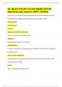 NC BLET STATE EXAM OBJECTIVES Questions and Answers 100&percnt; Verified