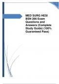MED SURG HESI BSN 266 Exam Questions and Answers (Complete Study Guide) (100% Guaranteed Pass)