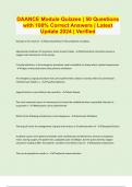 DAANCE Module Quizzes &vert; 50 Questions  with 100&percnt; Correct Answers &vert; Latest  Update 2024 &vert; Verified