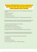 Diabetes &lbrack;DKA&sol;HHS Final Exam Questions&rsqb; Questions with 100&percnt; Correct Answers &vert;  Latest Update 2024 &vert; Verified