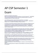 AP CSP Semester 1 Exam 100% CORRECT ANSWERS