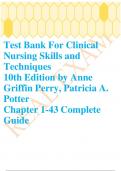 Test Bank For Clinical Nursing Skills and Techniques 10th Edition by Anne Griffin Perry, Patricia A. Potter