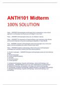 ANTH101 Midterm 100%   QUESTIONS AND ANSWERS