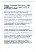 Human Resources Management WGU C232 Questions and Answers 100&percnt; Correct&lpar;scored A&plus;&rpar;