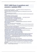 PSYC 3400 Exam 4 questions and answers &vert; updated 2024