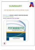 Summary -  Psychotherapies |PSYCHOTHERAPIES LATEST SUMMARY NOTES