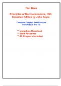 Test Bank for Principles of Macroeconomics, 10th Canadian Edition Sayre (All Chapters included)