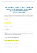 NR 341&sol; NR341 COMPLEX ADULT HEALTH  EXAM 2 LATEST 2023-2024 REAL EXAM  QUESTIONS AND CORRECT  ANSWERS&vert;AGRADE