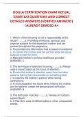 DOULA CERTIFICATION EXAM ACTUAL  EXAM 120 QUESTIONS AND CORRECT  DETAILED ANSWERS &lpar;VERIFIED ANSWERS&rpar;  &vert;ALREADY GRADED A&plus;