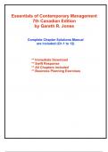 Solutions for Essentials of Contemporary Management, 7th Canadian Edition Jones (All Chapters included)