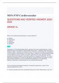 MSN-FNP Cardiovascular   QUESTIONS AND VERIFIED ANSWER |2023-2024   GRADE A+