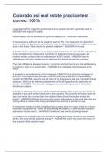 Colorado psi real estate practice test correct 100&percnt;