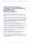 American Politics and the US  Constitution - C963 WGU COMPLETE  SOLUTIONS 100%  REVISED 2023//2024    	