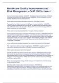 Healthcare Quality Improvement and Risk Management - C430 100&percnt; correct&excl;