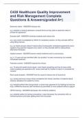 C430 Healthcare Quality Improvement and Risk Management Complete Questions & Answers&lpar;graded A&plus;&rpar;