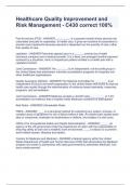Healthcare Quality Improvement and Risk Management - C430 correct 100&percnt;