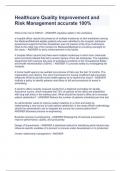 Healthcare Quality Improvement and Risk Management accurate 100&percnt;