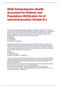 WGU-Comprehensive Health  Assessment for Patients and  Populations UJC2(Latest Set of  answered questions Graded A+