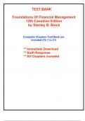 Test Bank for Foundations Of Financial Management, 12th Canadian Edition Block (All Chapters included)