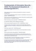 Fundamentals of Information Security - C836&colon; Pre-Assessment&colon;Questions & Answers&lpar;graded A&plus;&rpar;