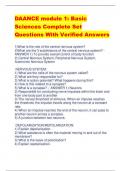 DAANCE module 1: Basic  Sciences Complete Set  Questions With Verified Answers