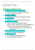 Psychological Therapy PSYCH 100 Class Notes