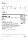 AQA A-level ACCOUNTING Paper 2 JUNE 2023 FINAL QUESTION PAPER  Accounting for analysis and decision-making
