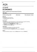 AQA A-level ECONOMICS Paper 2  MAY 2023 FINAL QUESTION PAPER National and International Economy