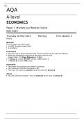 AQA A-level ECONOMICS Paper 1 MAY 2023 FINAL QUESTION PAPER  Markets and Market Failure 