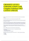 CROSSFIT LEVEL1  CERTIFICATION (with Complete Solutions) 2023  LATEST UPDATE