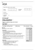 AQA A-level PHILOSOPHY Paper 1 MAY 2023 FINAL QUESTION PAPER  Epistemology and moral philosophy 