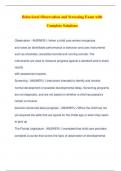 Behavioral Observation and Screening Exam with Complete Solutions